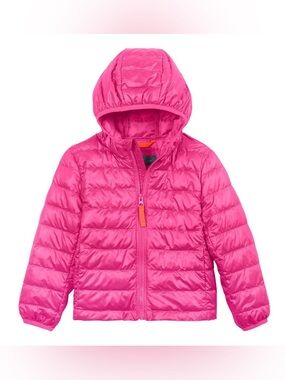 Primary Hot Pink Hooded Puffer Jacket, 18m-24m